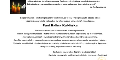 Pożegnanie Pani Halinki Kubińskiej