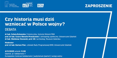 Zaproszenie na debatę w Klubie Myśli Obywatelskiej - 4/11/2025 ECS